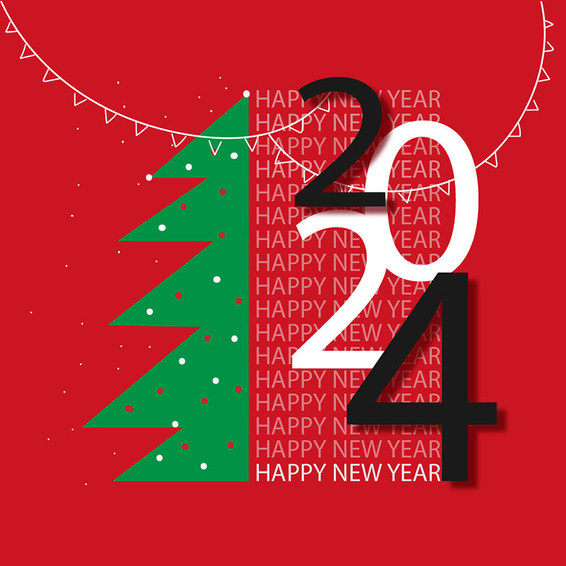 2024 Happy New Year Text Design 2024 Number Design Template Vector Illustration 