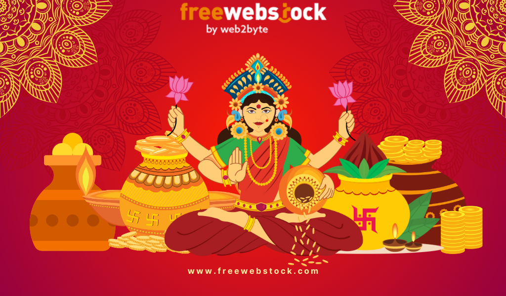 Illuminate Your Dhanteras Celebrations with Free and Copyright-Free Vector Images