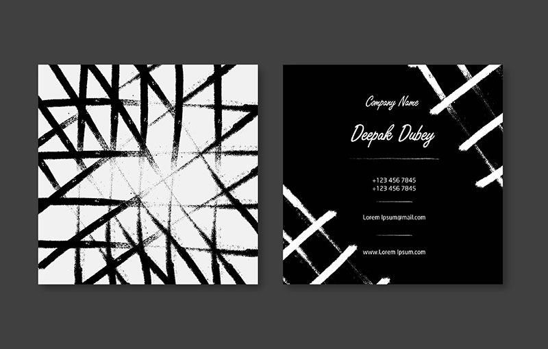 Creative Textile Pattern Black Background Visiting Card Template