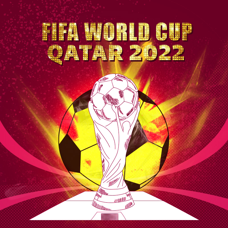 Fifa world cup qatar 2022 official logo gold Vector Image