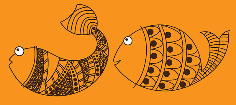 warli painting fish