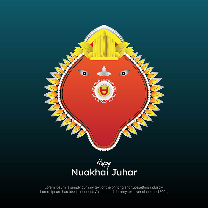 free vector happy nuakhai juhar creative design illustration on gradient background