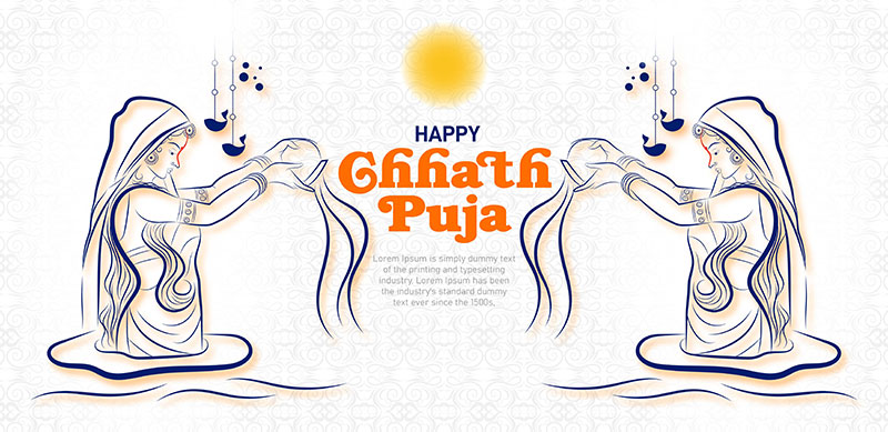 Happy Chhath Puja Banner Abstract Creative Vector illustration