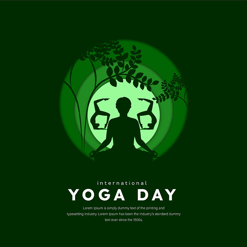 creative international yoga day poster design, go green concept vector  Stock Photo - Alamy
