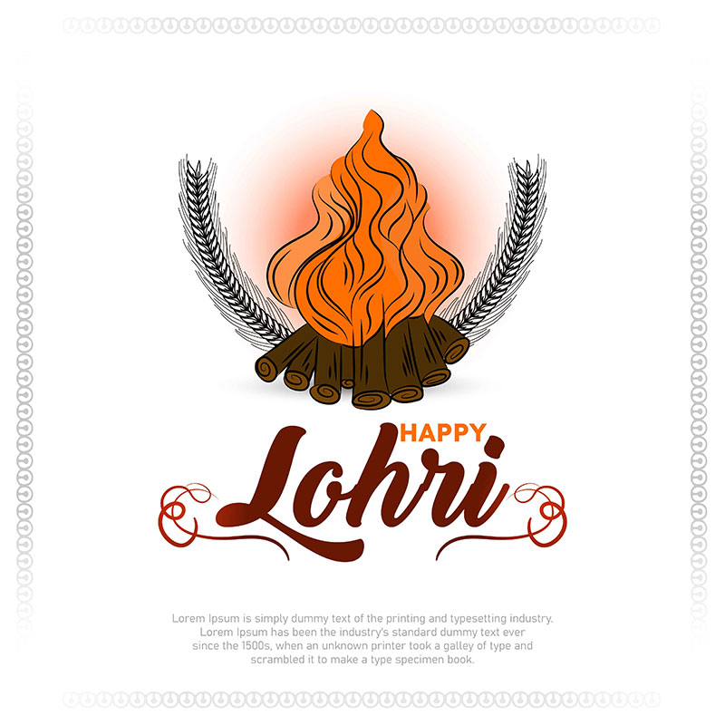 Happy Lohri Post Vector Illustration