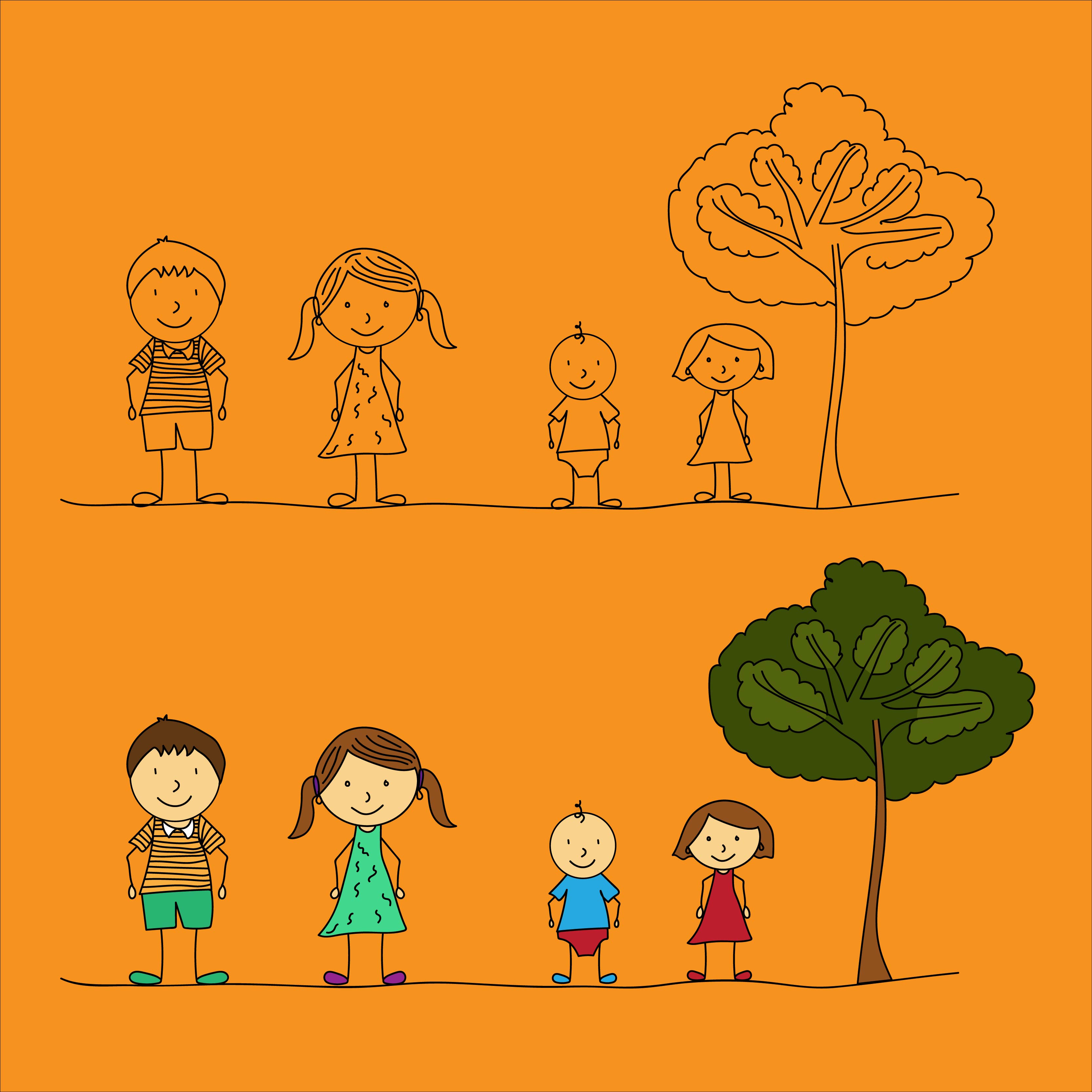 Free Vector | Hand drawn children playing in the park