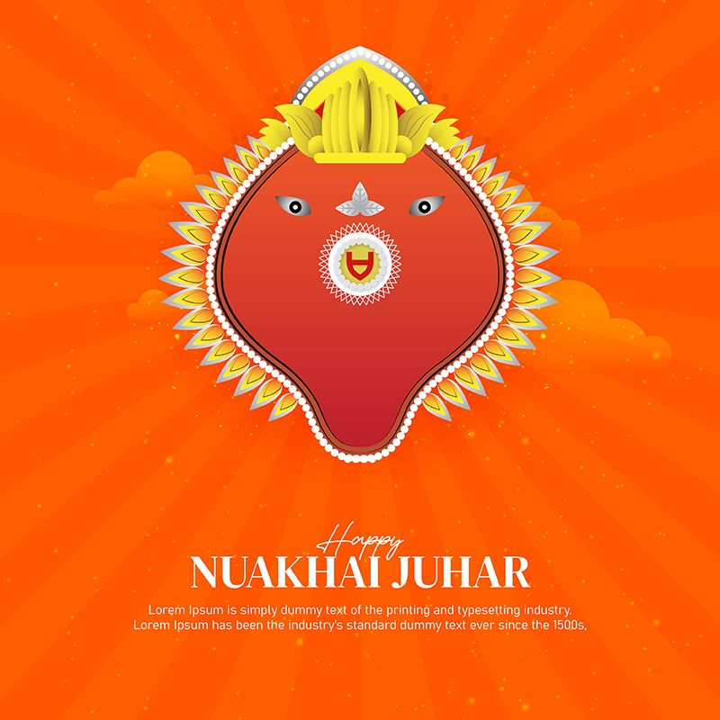 Nuakhai Juhar celebration banner design template