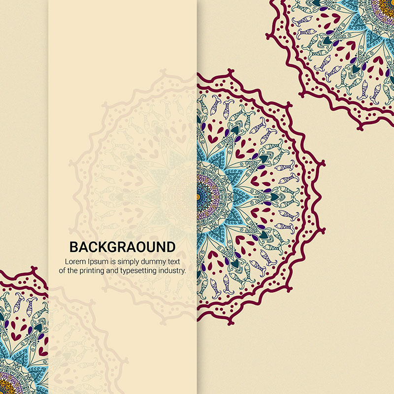 Rangoli Background Pattern Vector illustration 03